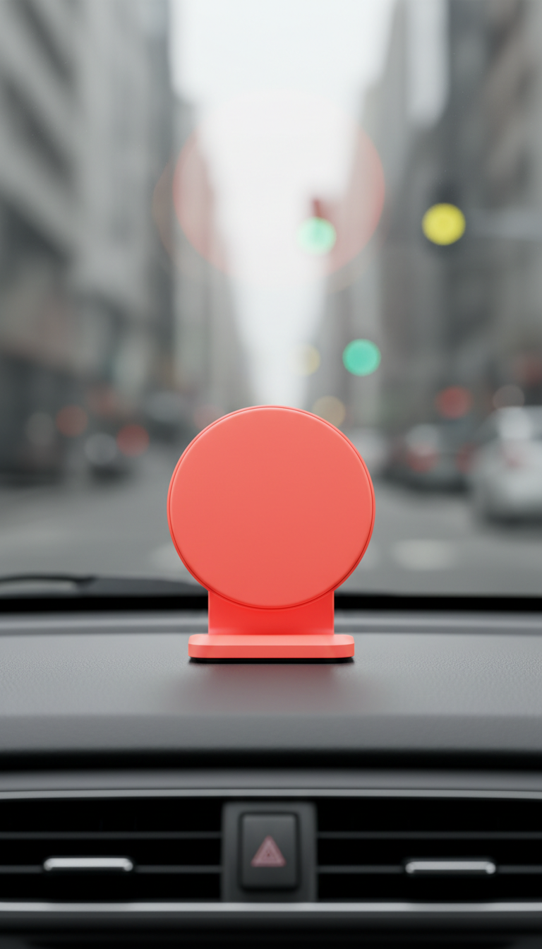 Magnetic phone mount in neon coral